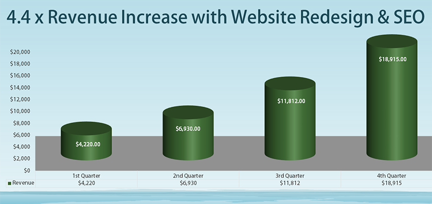 4.4 Times Revenue Increase from Website Redesign and SEO